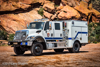 Colorado Department of Fire Prevention and Control fire truck KME Type 3 Wildland engine IHC 7400 chassis Larry Shapiro photographer shapirophotography.net